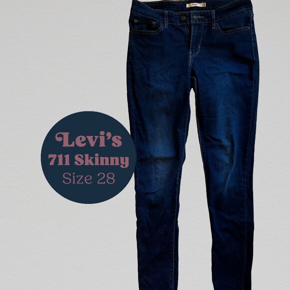 Levi's 711 Dark Wash Skinny Jeans - Picture 1 of 3